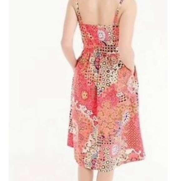J.Crew Poplin Midi Button Down Vibrant Colors Side Pockets Prepppy Sun Dress Sz2 - Picture 5 of 10